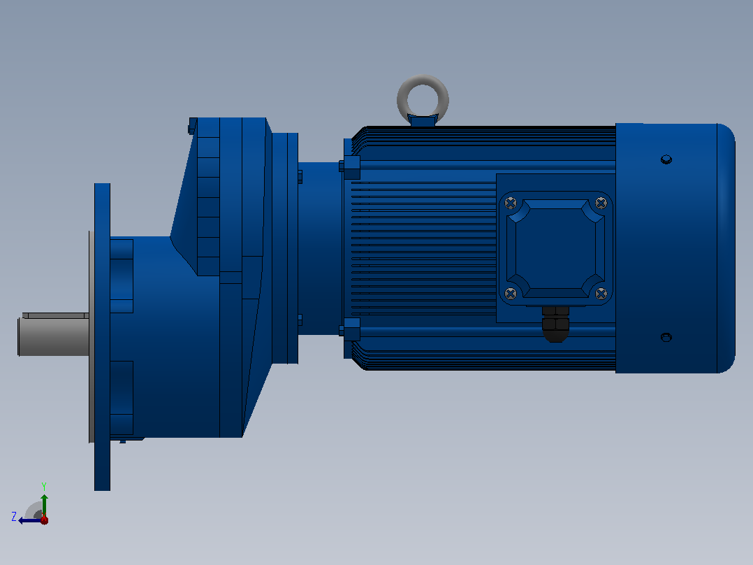 RXF37法兰轴伸式安装斜齿轮减速机RX37-Y0.18-4P-63-M1-0°-Φ160右视图
