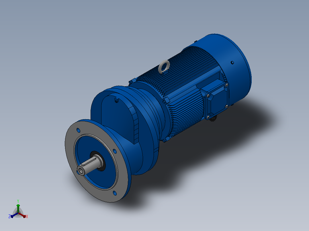 RXF37法兰轴伸式安装斜齿轮减速机RX37-Y0.18-4P-63-M1-0°-Φ160正等轴测图