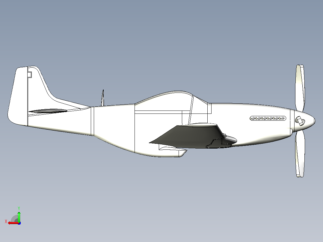 P-51D野马战斗机后视图