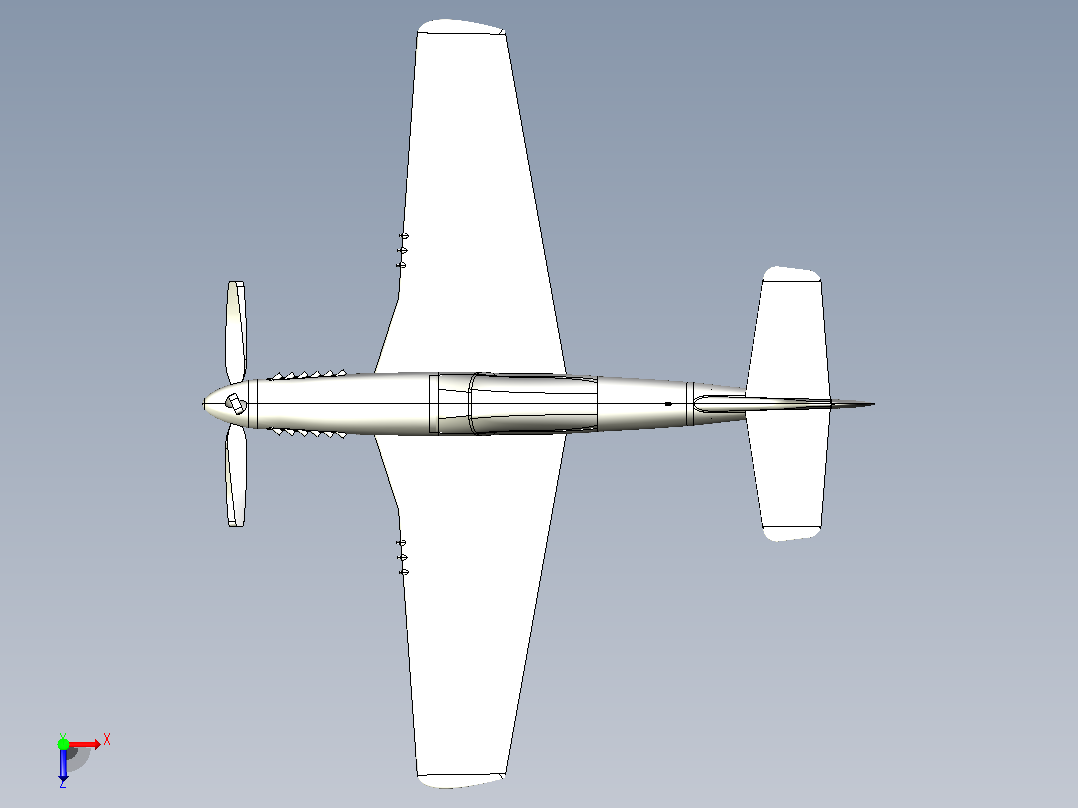 P-51D野马战斗机俯视图