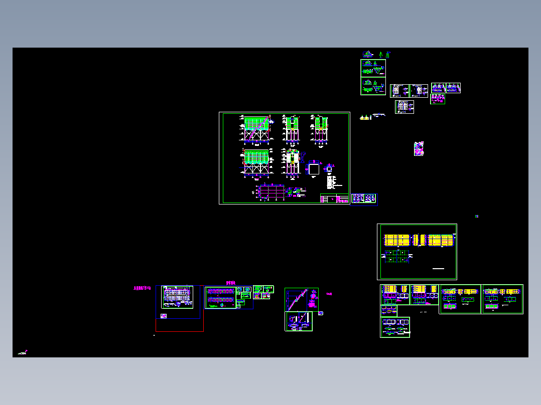 22万风量低压脉冲风量布袋袋式除尘器全套加工生产CAD图纸