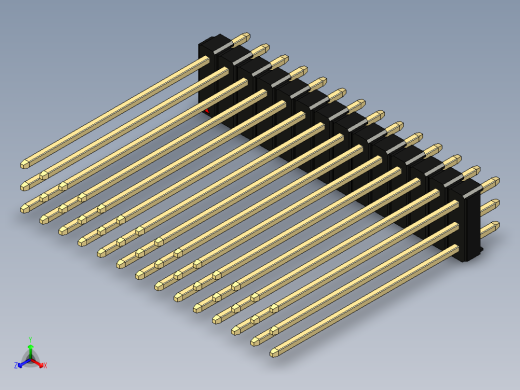 彩色公头100mil（2.54mm）系列-DS1021_black_3x14p_100mil_Type43_rev1.0