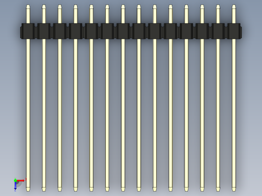 彩色公头100mil（2.54mm）系列-DS1021_black_3x14p_100mil_Type43_rev1.0俯视缩略图