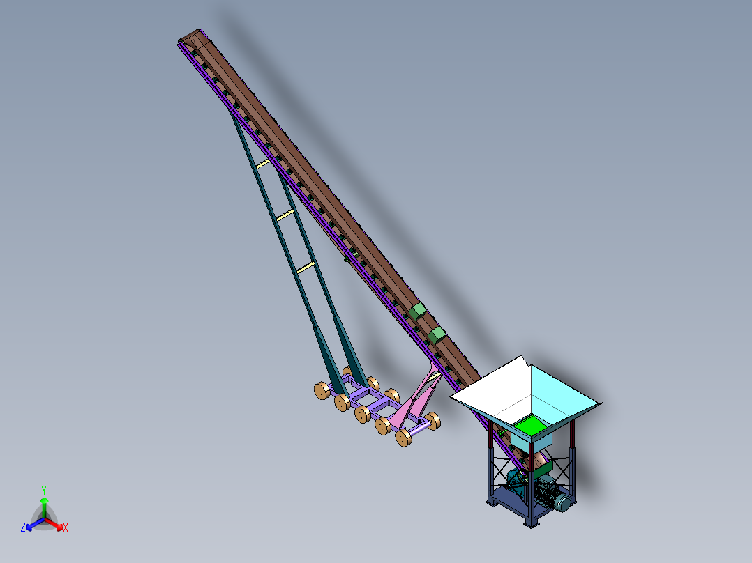 大倾角粮食矿山用橡胶爬坡输送机