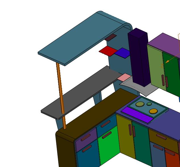 现代整体厨房3d模型