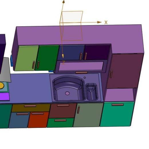 现代整体厨房3d模型缩略图