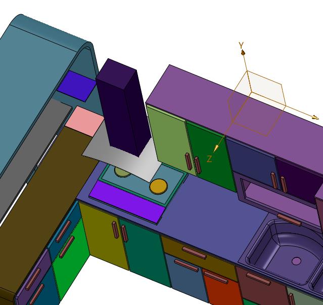 现代整体厨房3d模型