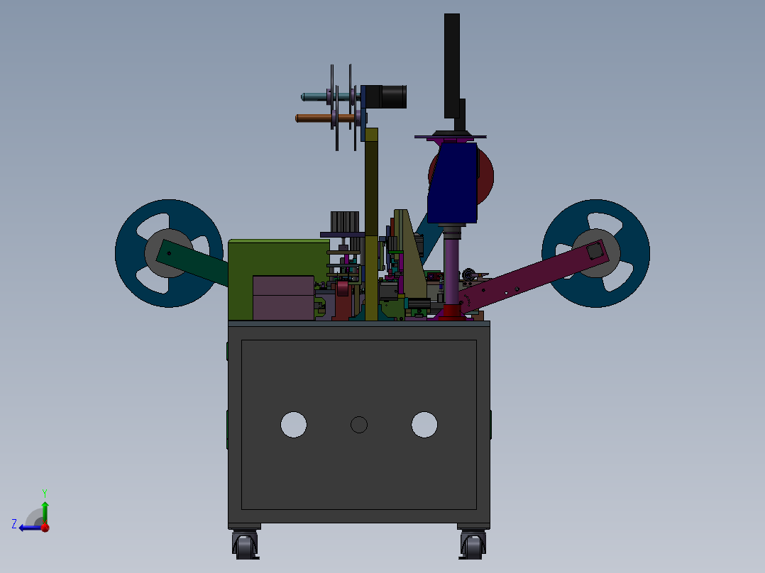 手机端子裁切折弯CCD视觉检测包装机右视图