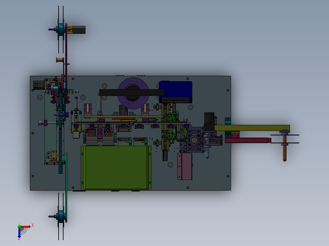 手机端子裁切折弯CCD视觉检测包装机俯视图