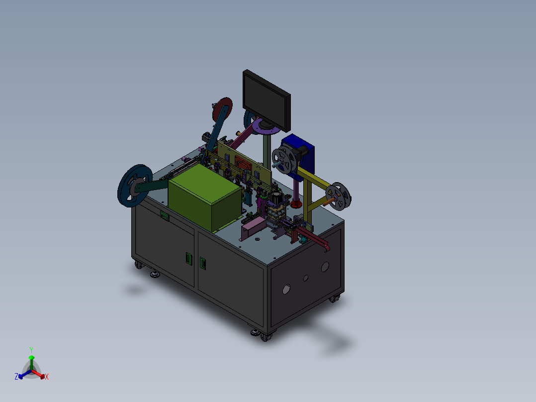 手机端子裁切折弯CCD视觉检测包装机正等轴测图
