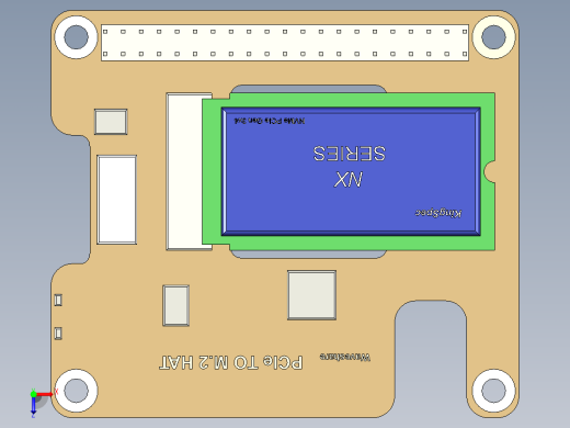 适用于Pi5的Waveshare PCIe转M.2 HAT俯视缩略图