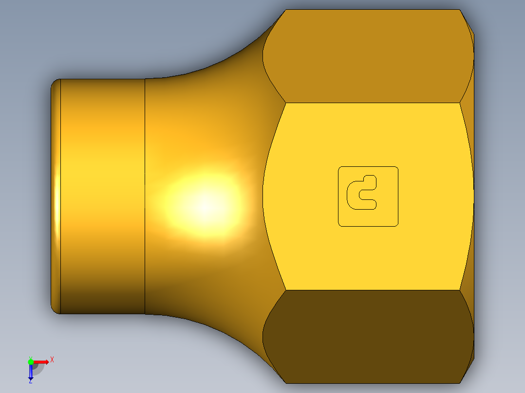 扩口式工业通用硬管接头Long Forged Nut 14FL-6俯视图