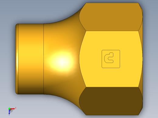 扩口式工业通用硬管接头Long Forged Nut 14FL-6俯视缩略图