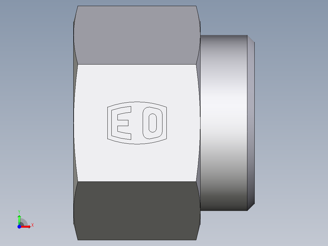 卡套式工业通用硬管接头EO_Swivel_connector_GAI42LR71X前视图