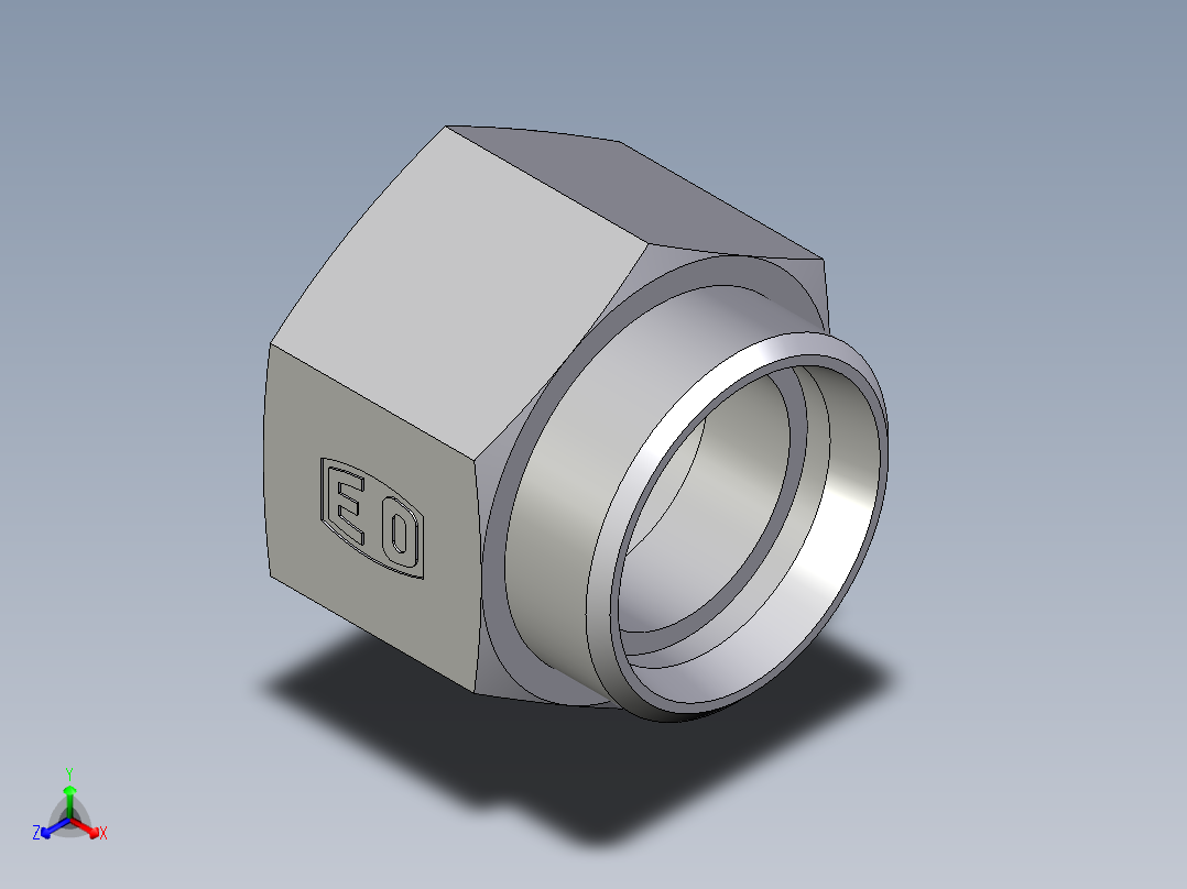 卡套式工业通用硬管接头EO_Swivel_connector_GAI42LR71X正等轴测图