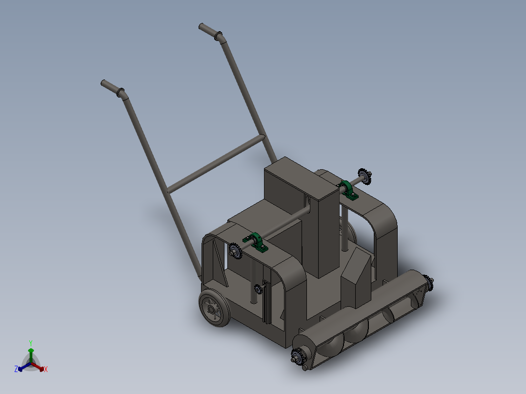 清雪机三维模型-电动路面除雪机SW图纸=886556==200ku正等轴测图