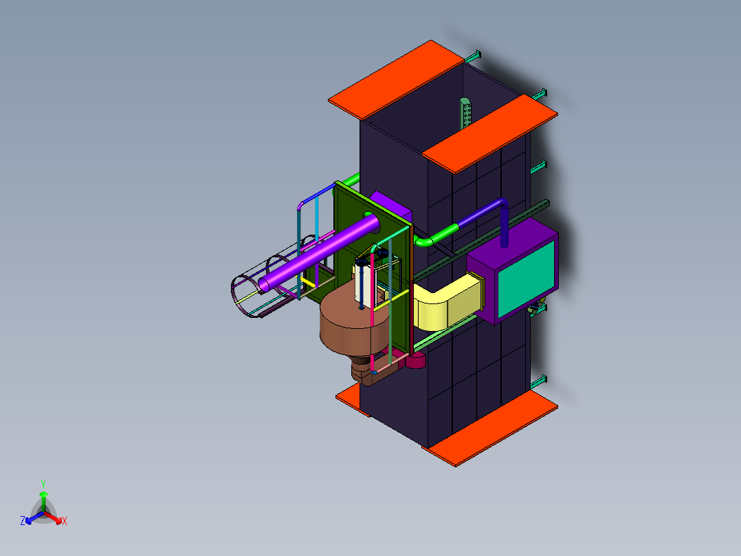 集装箱式医用无尘车间正等轴测图