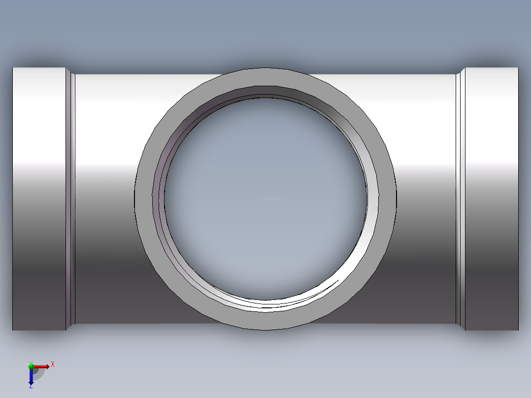 四通-等径内丝 DN25俯视图