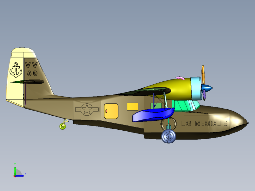 格鲁曼水上鸭子飞机左视缩略图