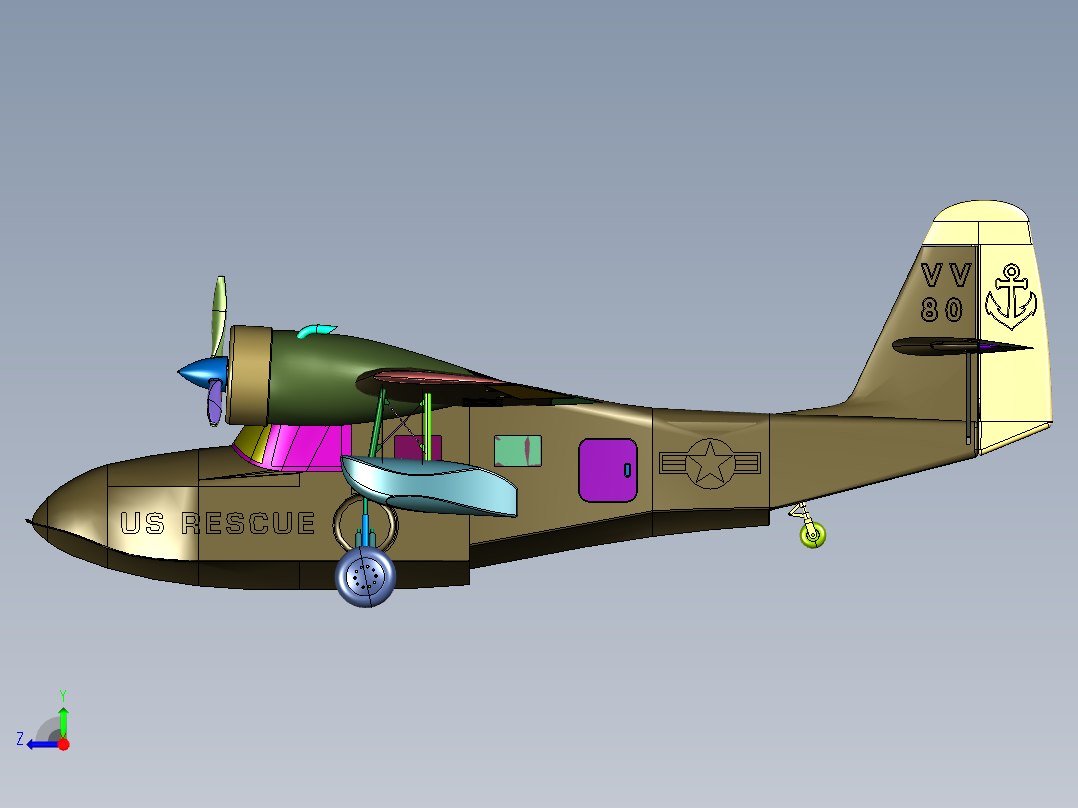 格鲁曼水上鸭子飞机右视图