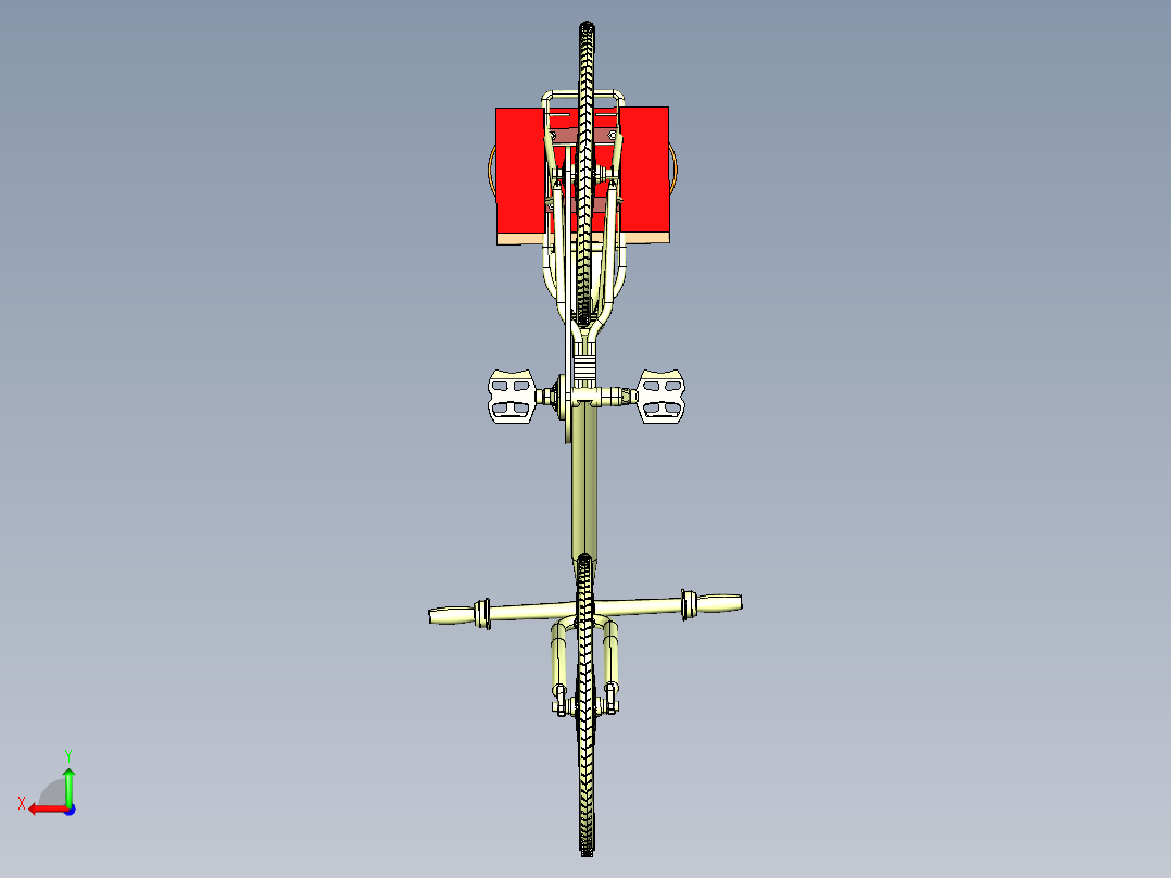 带食品盒自行车后视图