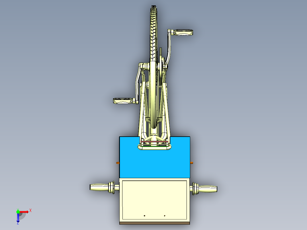 带食品盒自行车俯视图