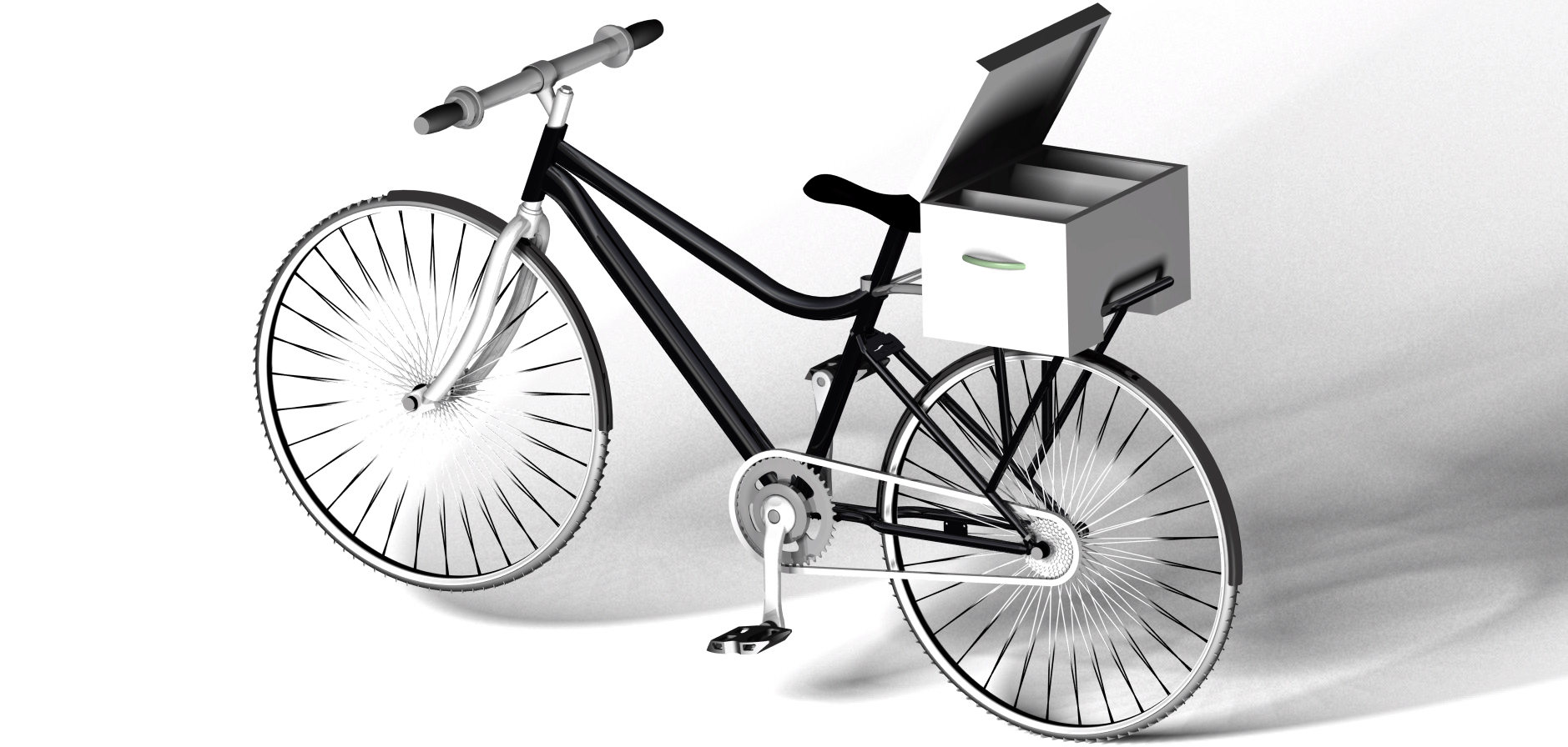 带食品盒自行车