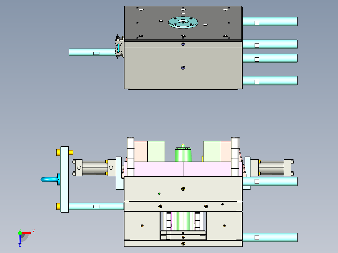 气缸机构俯视图