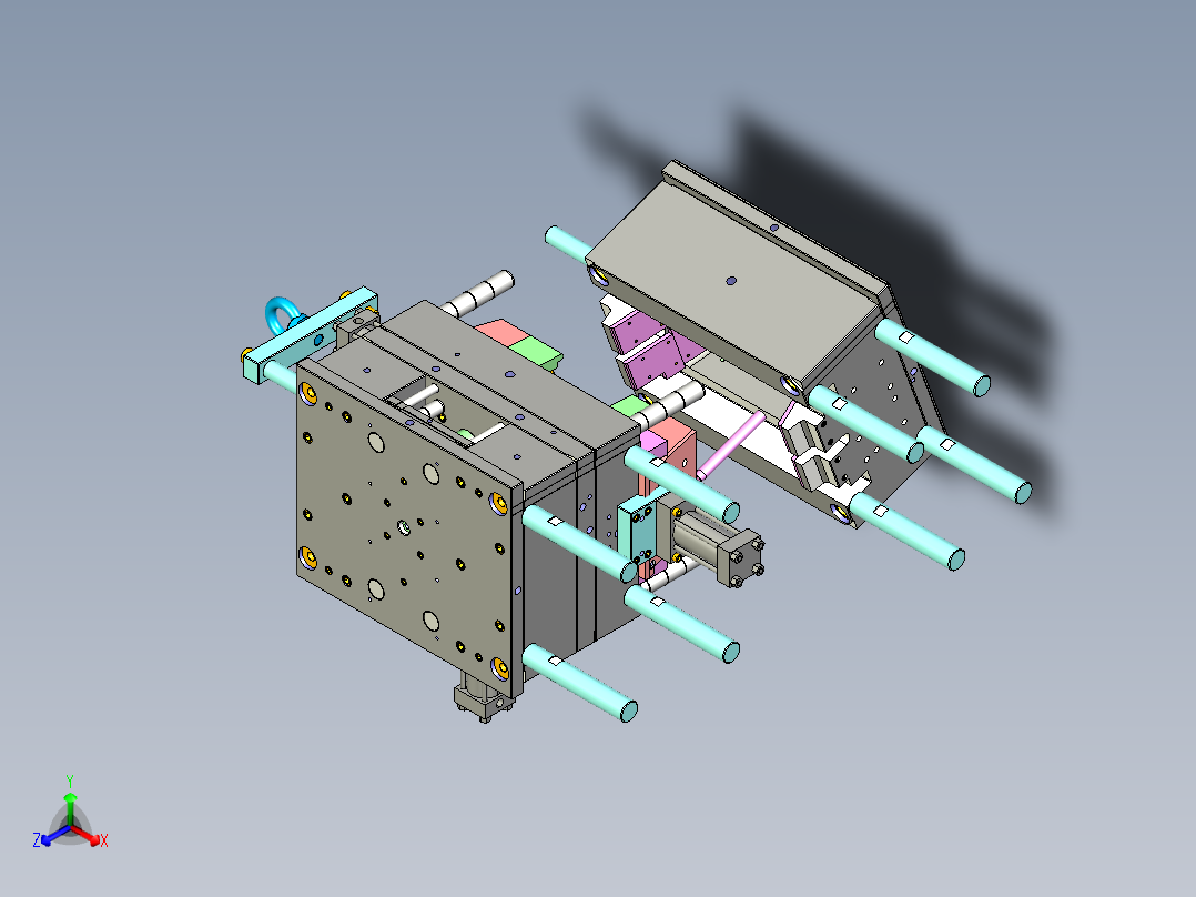 气缸机构正等轴测图