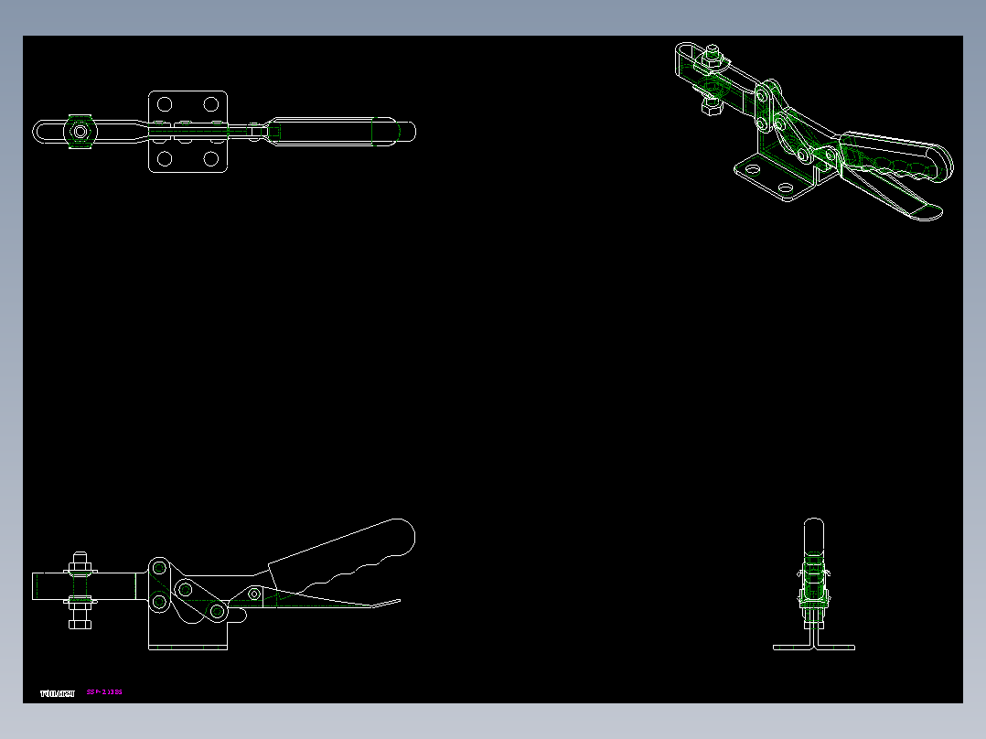 水平式夾鉗SSP(M)-2D多系列多零件图纸模型