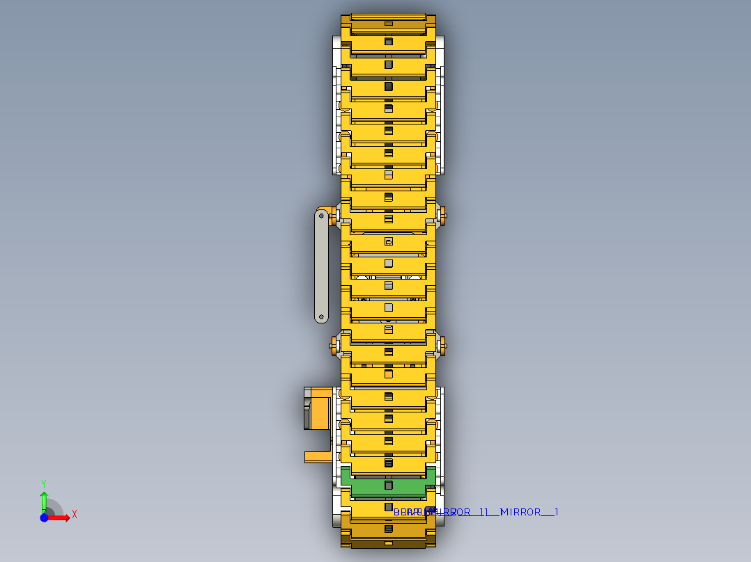 可弯曲转向的履带轮前视图