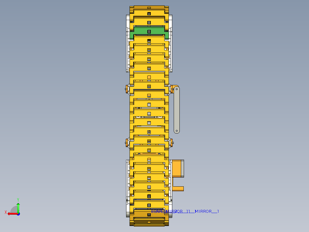 可弯曲转向的履带轮后视图