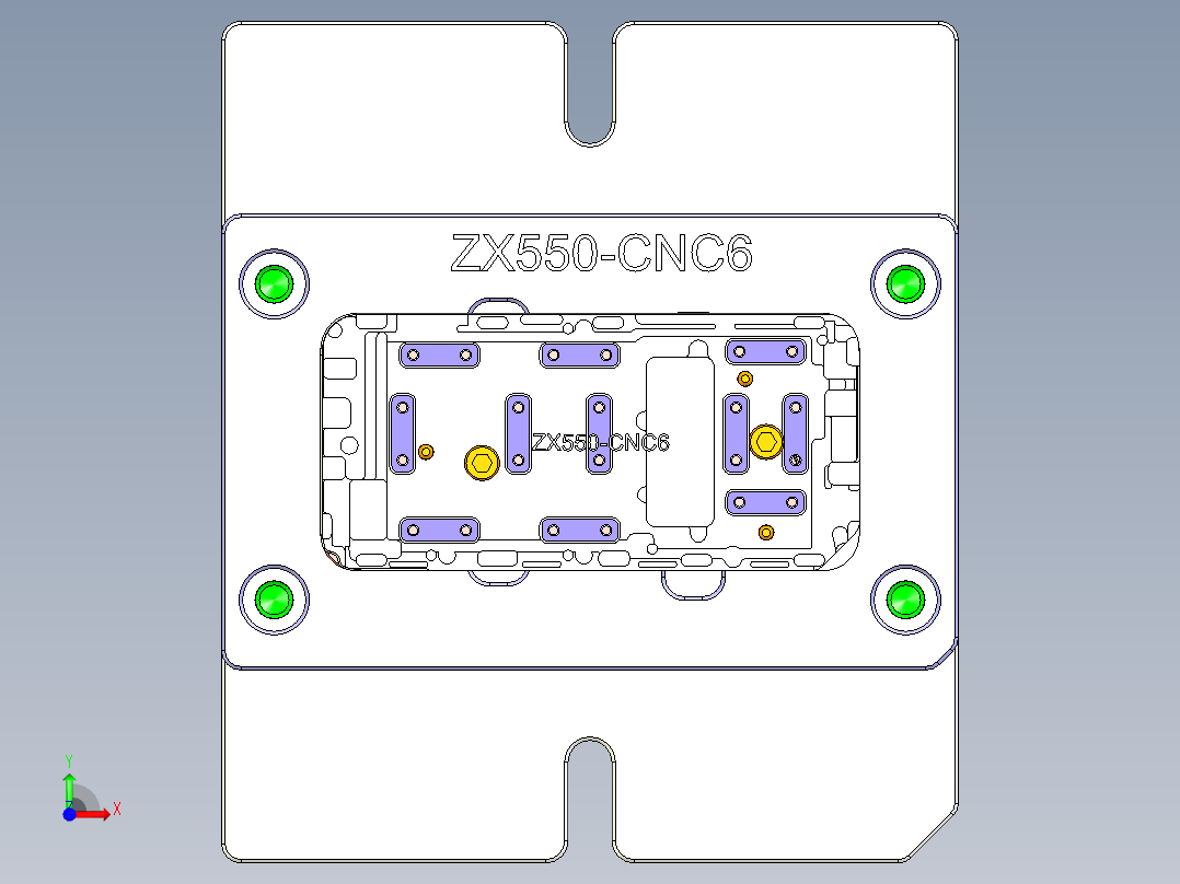 ZX550-笔记本CNC工装夹具三维模型CNC6-0519前视图