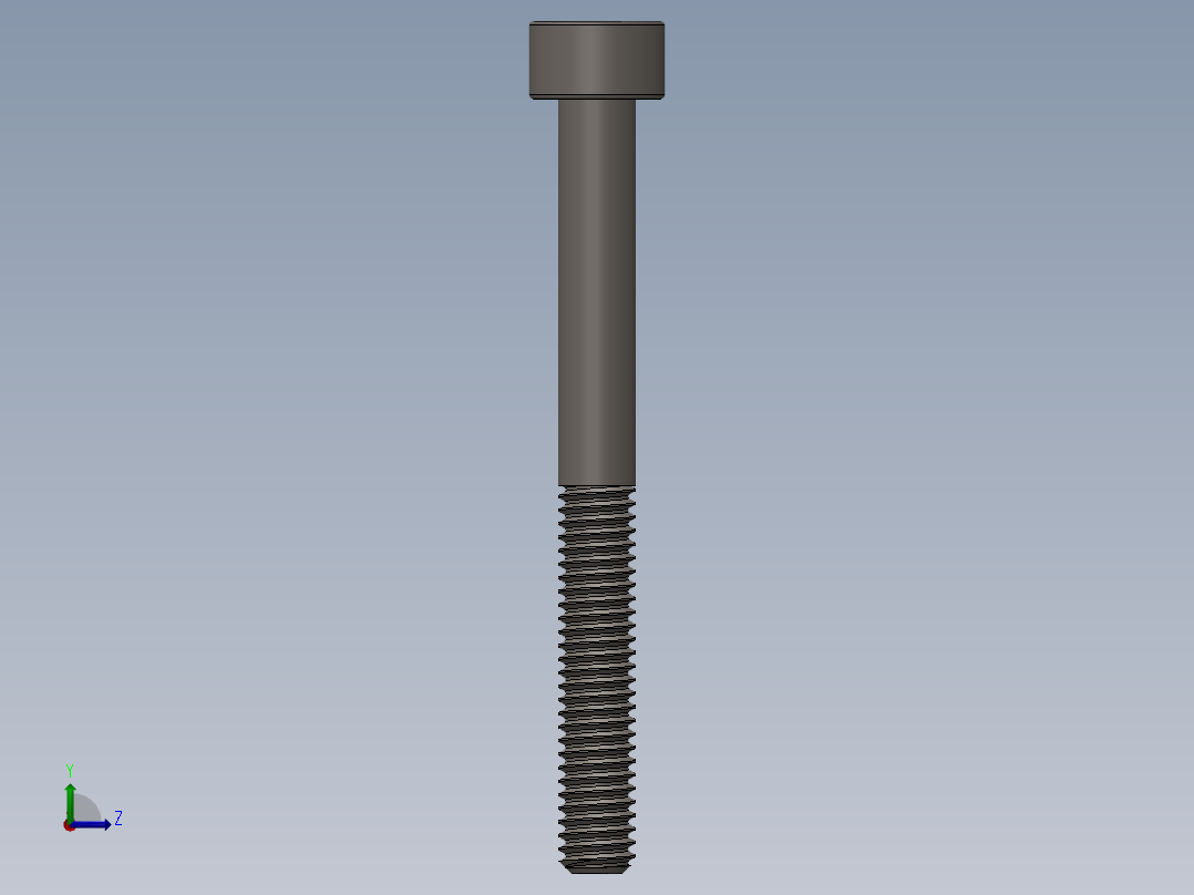 Screw_DIN_912_M4x40_A2.SLDPRT公制内六角螺钉左视图