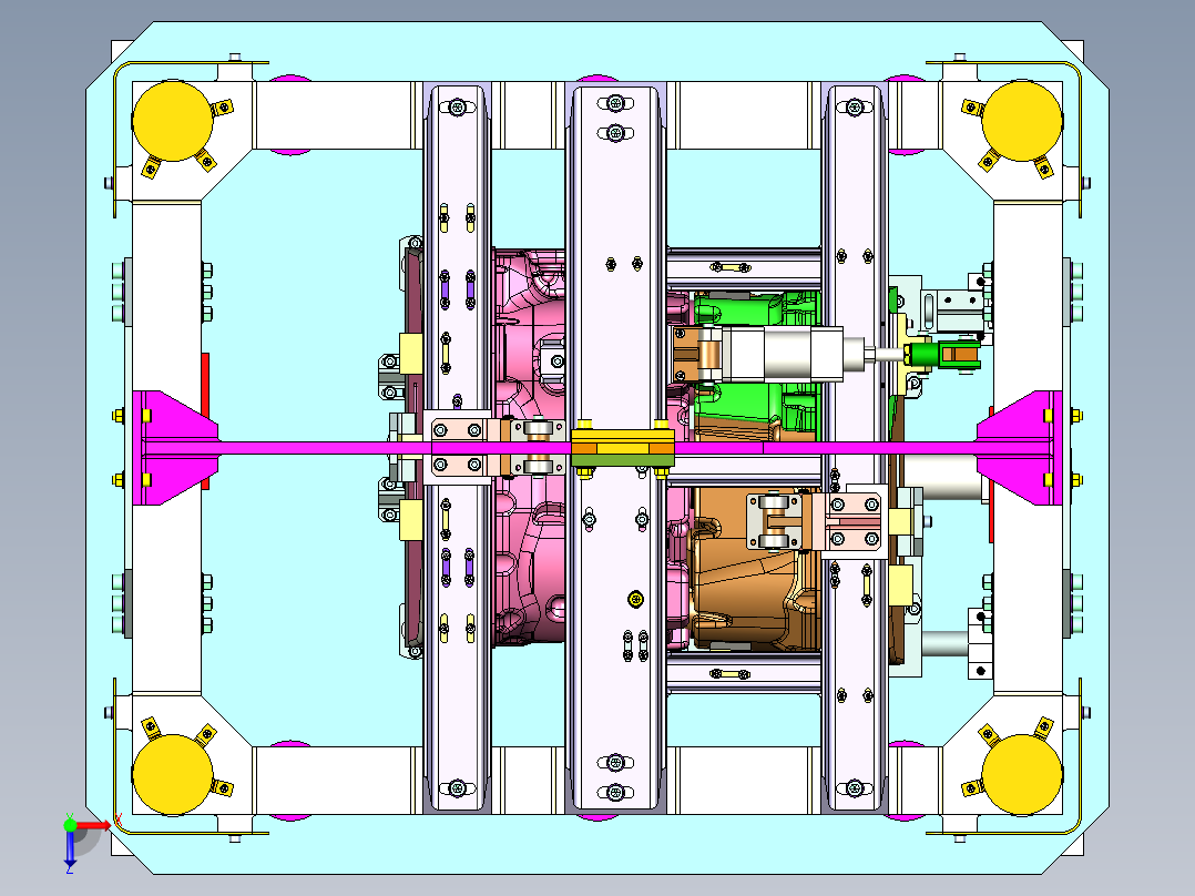 铸造设备UG设计俯视图