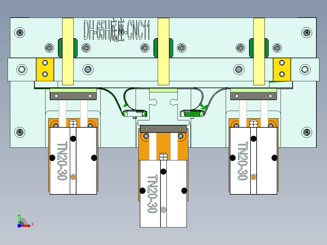 CNC高光钻切夹具前视图