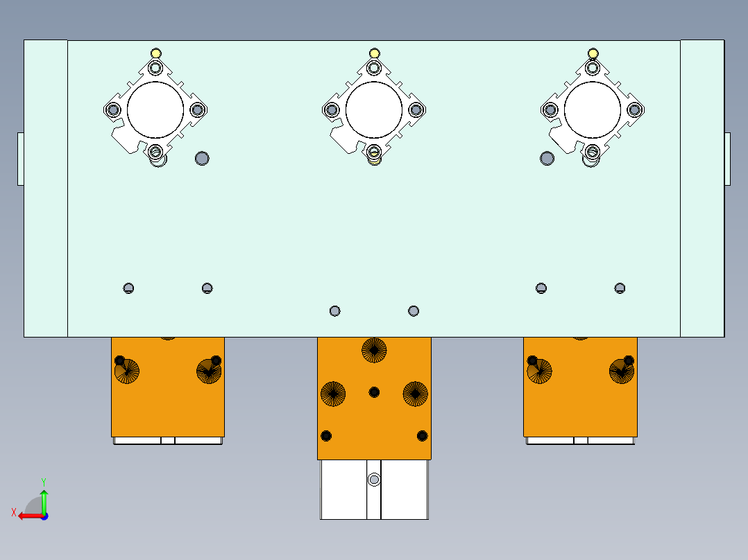 CNC高光钻切夹具后视图