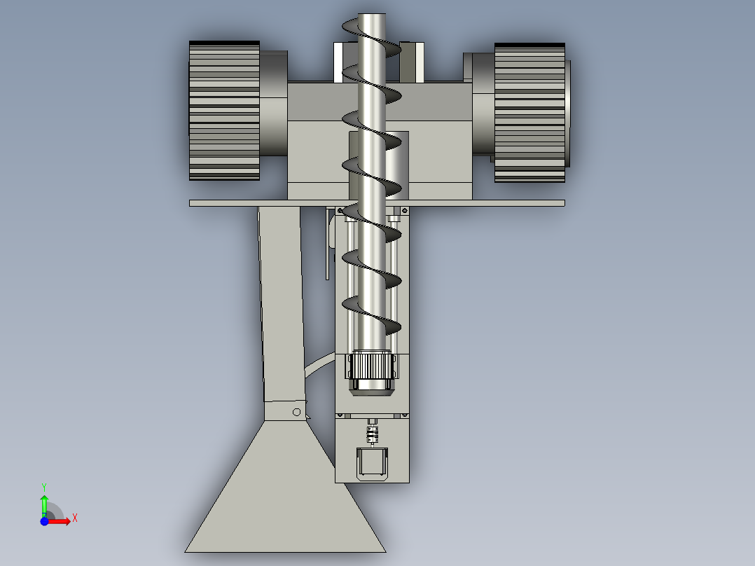 植树方孔多地形适配挖坑机前视图