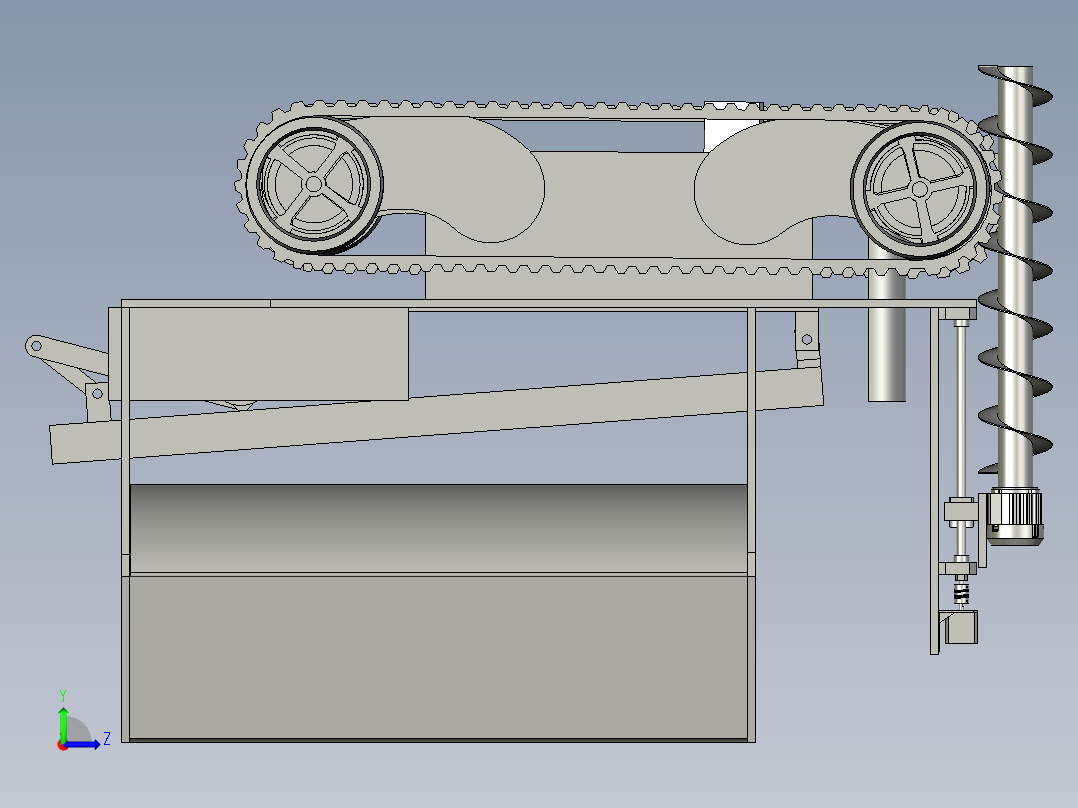 植树方孔多地形适配挖坑机左视图
