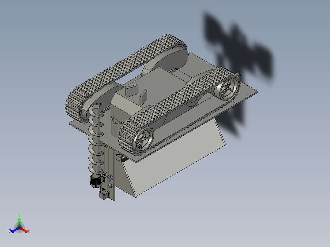植树方孔多地形适配挖坑机正等轴测图