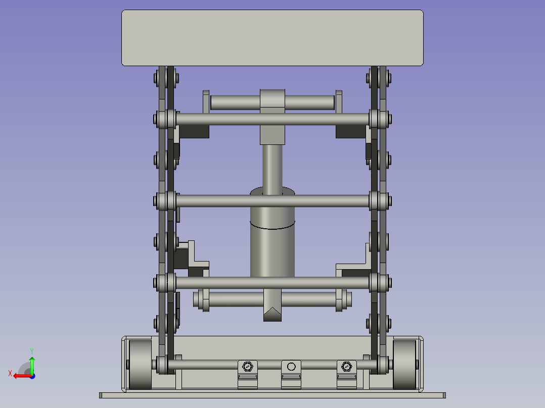 剪叉板升降机后视图