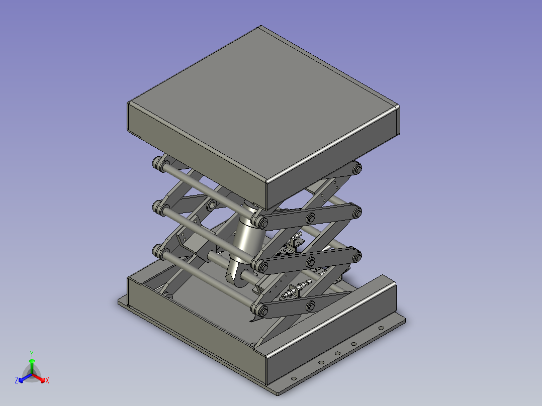 剪叉板升降机正等轴测图