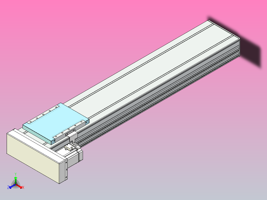 滚珠丝杠直线轴带导轨全封闭TPA-HCR-202D-2510C-L900-MR-C-P75-N3主视图