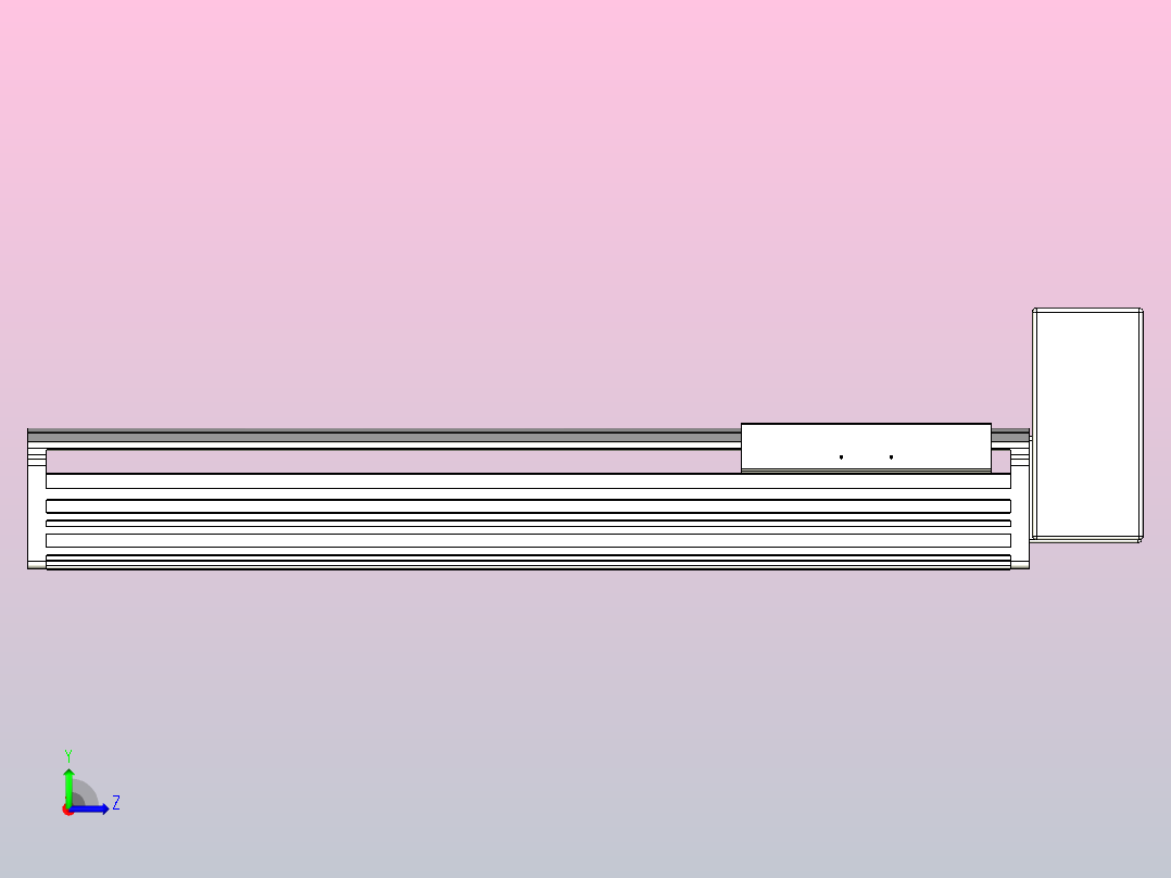 皮带直线轴半封闭可选导轨TPA-HNB-202D-140-L450-LU-Y-P75-N3左视图