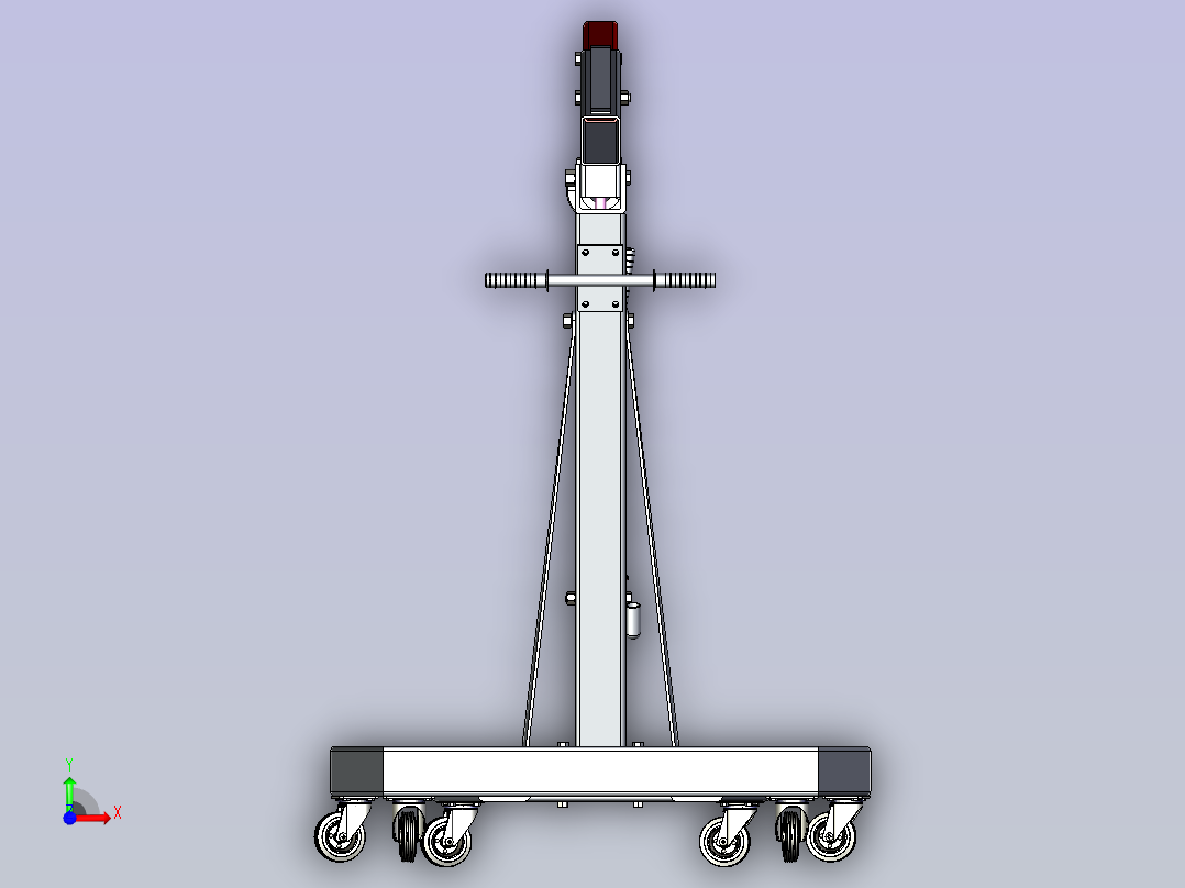 一款单臂液压吊车三维模型前视图