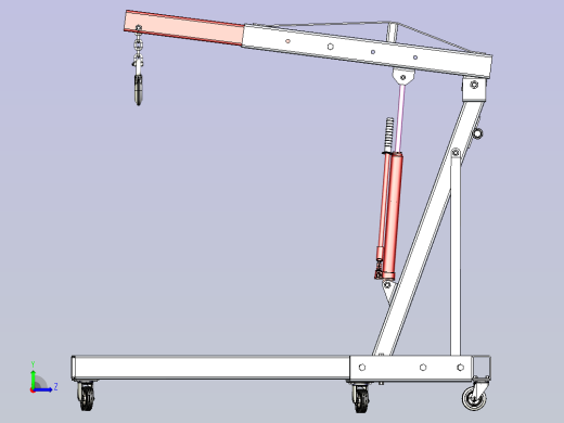 一款单臂液压吊车三维模型左视缩略图