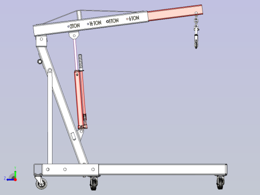 一款单臂液压吊车三维模型右视缩略图