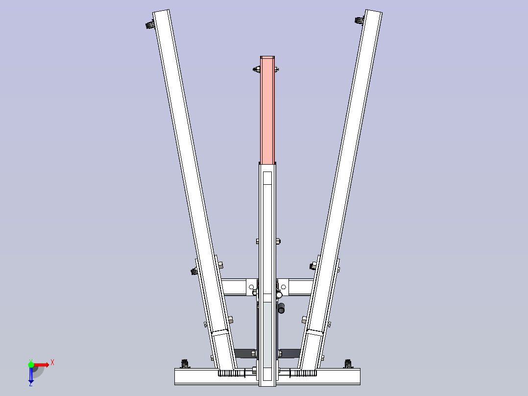一款单臂液压吊车三维模型俯视图
