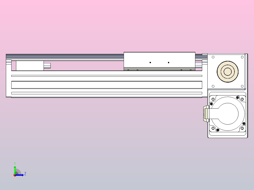 皮带直线轴半封闭可选导轨TPA-HNB-175D-140-L150-RP-Y-P75-N3左视图