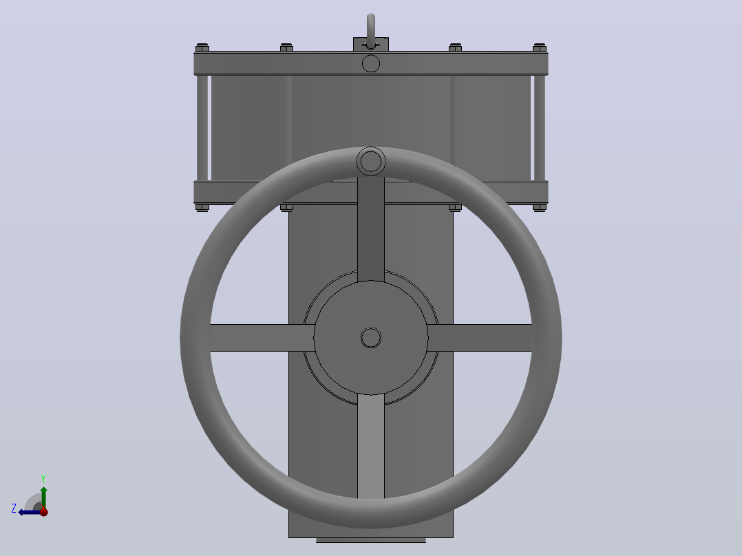 双作用执行机构-SM侧装手轮机构[ZH250DA-1P]右视图